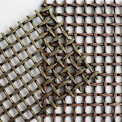 Roestvrij staal architectonisch geweven gaasstof anti messing kleur voor aangepaste gevels