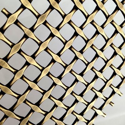 Roestvrij staal architectonisch geweven gaasstof anti messing kleur voor aangepaste gevels