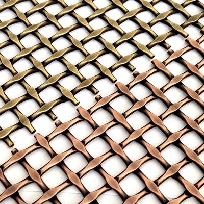 Roestvrij staal architectonisch geweven gaasstof anti messing kleur voor aangepaste gevels