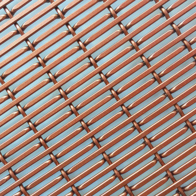 Rode koperkleur Aluminium draadnet Diameter 1,5 mm/2 mm Muurpanelen Voor binnenruimte verdeling