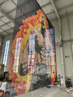 Creatief decoratief aluminium kettinggordijn voor meubel- en kunstinstallatie, brandwerend aanpasbaar metalen gaasontwerp