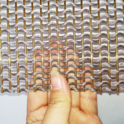 Flexible Rollable Panel Decorative Woven Wire Mesh 5.2kg per Sqm Weight