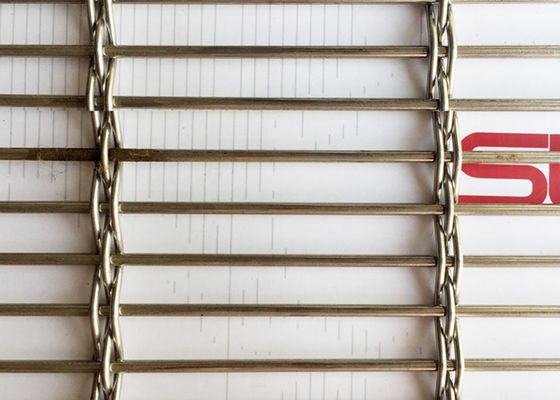 SS304 de Decoratieve Buitenvoorgevel van het duidelijk Weefselmetaal voor Architecturaal Geweven Draadnetwerk