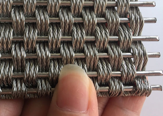 Geplooide 5.5mm Decoratieve Architecturale Geweven Draad Mesh Anti Corrosion
