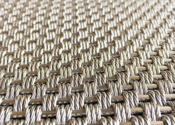 Geplooide 5.5mm Decoratieve Architecturale Geweven Draad Mesh Anti Corrosion