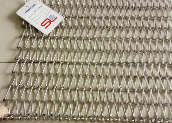 Vlakke 4m Roestvrij staal Spiraalvormige Draad Mesh Conveyor Belt Durable