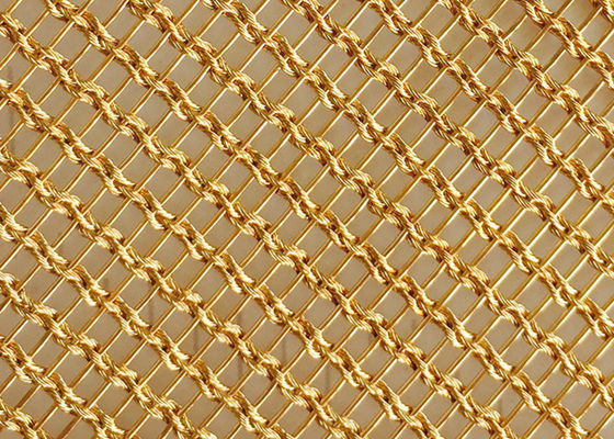 Brons 1.5mm 4m Gelamineerd het Netwerkpvd Metaal Geweven Koper Mesh Fabric van de Glasdraad
