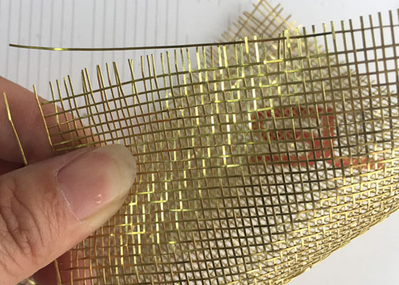 Uiterst dunne Architecturale Glas Gelamineerde Draad Mesh Brass Woven 0.5mm