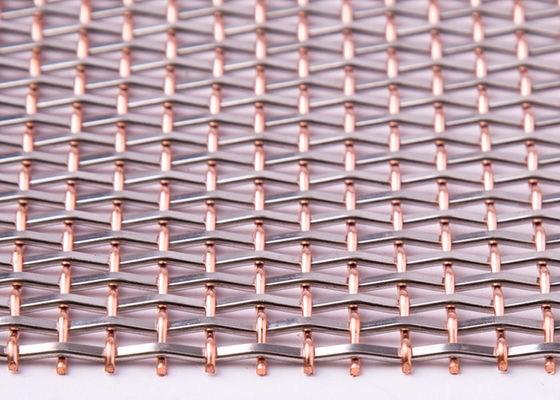 4mm het 8m Rode Effect van Mesh Screen Rigid Metal Anti van het Koper Decoratieve Metaal