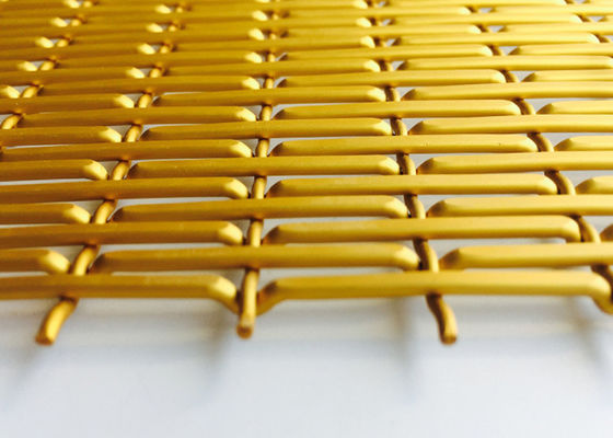 Het gouden Aluminium anodiseerde Decoratieve Geweven Draad Mesh Sheets X-Y 6010
