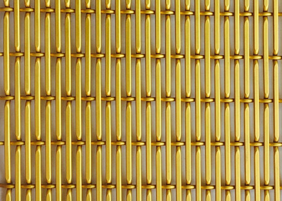 Het gouden Aluminium anodiseerde Decoratieve Geweven Draad Mesh Sheets X-Y 6010