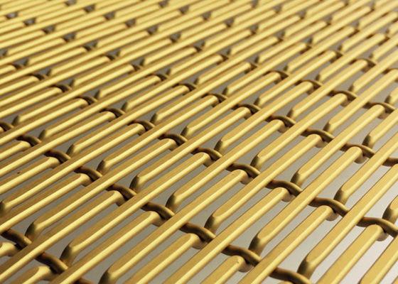 Het gouden Aluminium anodiseerde Decoratieve Geweven Draad Mesh Sheets X-Y 6010
