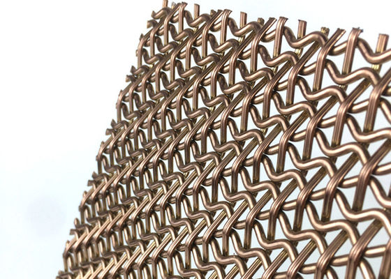 Architecturale PVD-Metaal Decoratieve Geweven Draad Mesh Facade Panels SS410 4.5mm