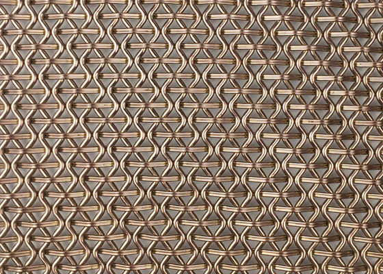 Architecturale PVD-Metaal Decoratieve Geweven Draad Mesh Facade Panels SS410 4.5mm