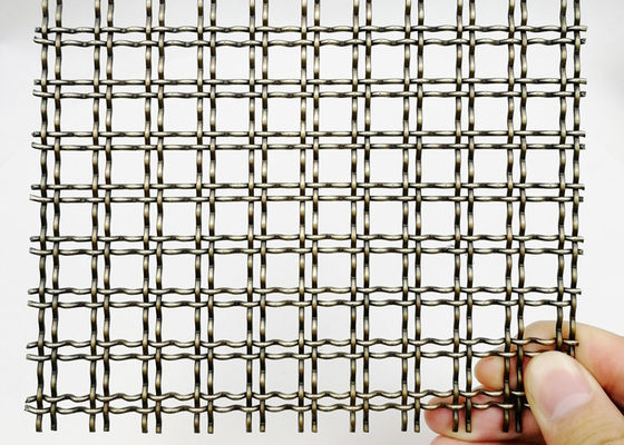 Verdeelt Geplooide Weefseldraad Mesh Antique Brass PVD Decoratief Mesh Panels