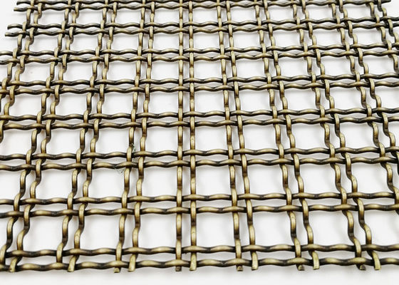 Verdeelt Geplooide Weefseldraad Mesh Antique Brass PVD Decoratief Mesh Panels