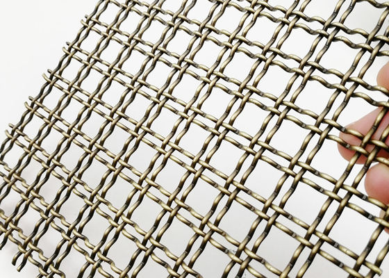 Verdeelt Geplooide Weefseldraad Mesh Antique Brass PVD Decoratief Mesh Panels