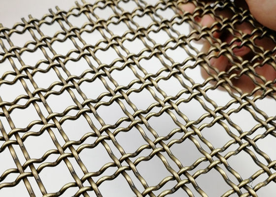Verdeelt Geplooide Weefseldraad Mesh Antique Brass PVD Decoratief Mesh Panels