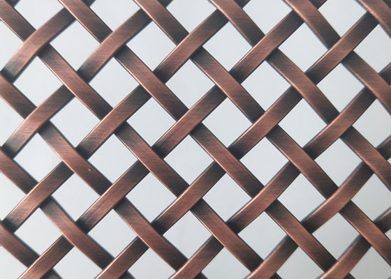 Antiquiteit Geplateerde Messings Decoratieve Draad Mesh Grilles Square Hole 1m Breedte