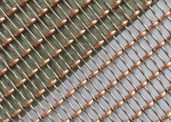 36m Decoratieve Geweven Draad Mesh Room Divider 2.5mm Chrome Mesh Grill