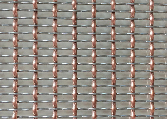 36m Decoratieve Geweven Draad Mesh Room Divider 2.5mm Chrome Mesh Grill