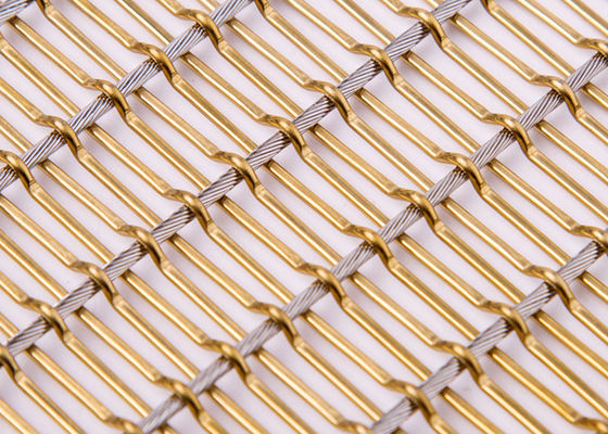 Het decorglas lamineerde Flexibel Metaal Mesh Fabric 4.5mm SGS voor Liftzaal