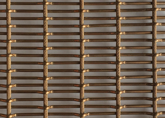 Het antieke Flexibele Metaal Mesh Fabric van het Messingsss316 Staal 6mm PVD-Muurbekledingen