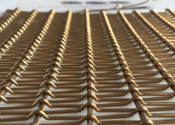 Het antieke Flexibele Metaal Mesh Fabric van het Messingsss316 Staal 6mm PVD-Muurbekledingen
