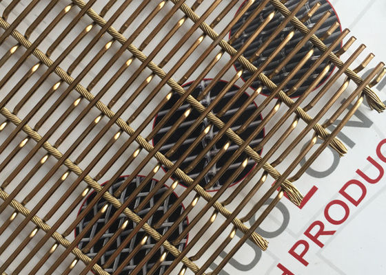 Het antieke Flexibele Metaal Mesh Fabric van het Messingsss316 Staal 6mm PVD-Muurbekledingen