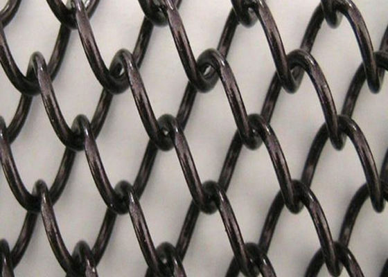 Het Metaal Zwart Mesh Curtain Fireplace Screen van de Alulegering 1.5mm Dia