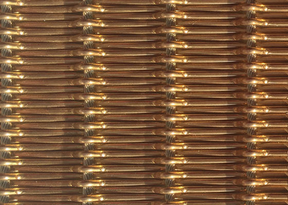 12m Architecturaal Geweven Flexibel Metaal Mesh Fabric Free Oil 1.55mm Rod Pitch