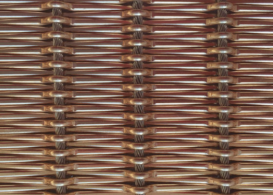 12m Architecturaal Geweven Flexibel Metaal Mesh Fabric Free Oil 1.55mm Rod Pitch