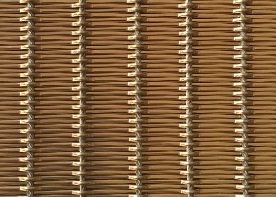 12m Architecturaal Geweven Flexibel Metaal Mesh Fabric Free Oil 1.55mm Rod Pitch