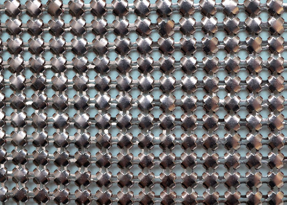 SGS Chainmail Materiële Geweven Duidelijk van Metaalmesh curtain silver sequin cloth