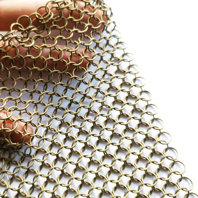 1mm Anticut SGS van Roestvrij staalring mesh curtain indoor fexible