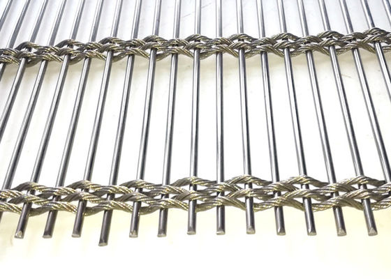 Het Roestvrije staal Architecturaal Mesh For Facade Cladding van Rod Woven Soft 63% van de draadkabel