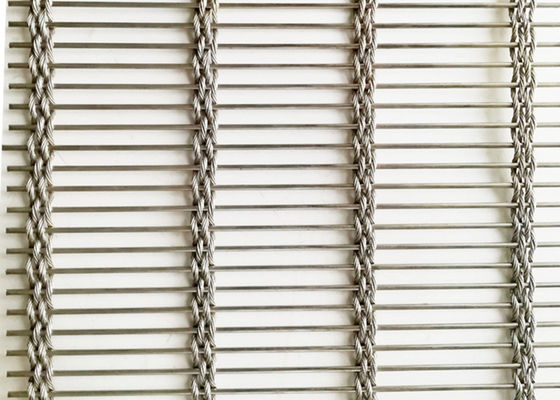 Het Roestvrije staal Architecturaal Mesh For Facade Cladding van Rod Woven Soft 63% van de draadkabel