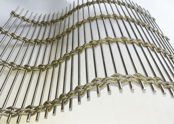 Het Roestvrije staal Architecturaal Mesh For Facade Cladding van Rod Woven Soft 63% van de draadkabel