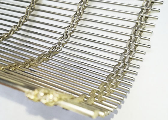 Het Roestvrije staal Architecturaal Mesh For Facade Cladding van Rod Woven Soft 63% van de draadkabel