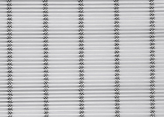 6m X 120m Voorgevel van Roestvrij staal de Architecturale Mesh Curtain Natural Color Woven MetalFabric
