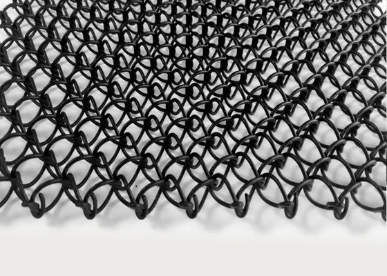 Gepoederd Vinyl Met een laag bedekt Roestvrij staal Architecturaal Mesh Black Color Three Dimensional