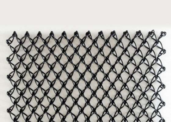 Gepoederd Vinyl Met een laag bedekt Roestvrij staal Architecturaal Mesh Black Color Three Dimensional