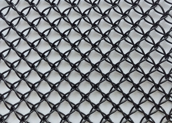 Gepoederd Vinyl Met een laag bedekt Roestvrij staal Architecturaal Mesh Black Color Three Dimensional