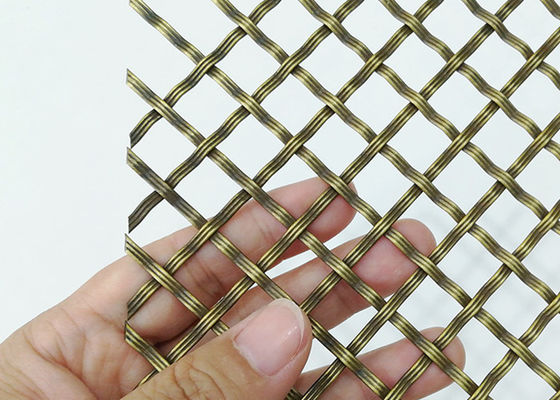 Antiquiteit 2mm Decoratieve Geweven Draad Mesh Brass Stainless Steel Cabinets