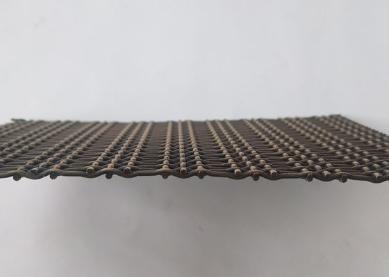 Gebronste Kleur 3.6mm Roestvrij staal Geplooide Draad Mesh Decorative Woven