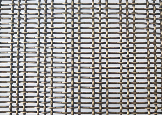 Gebronste Kleur 3.6mm Roestvrij staal Geplooide Draad Mesh Decorative Woven