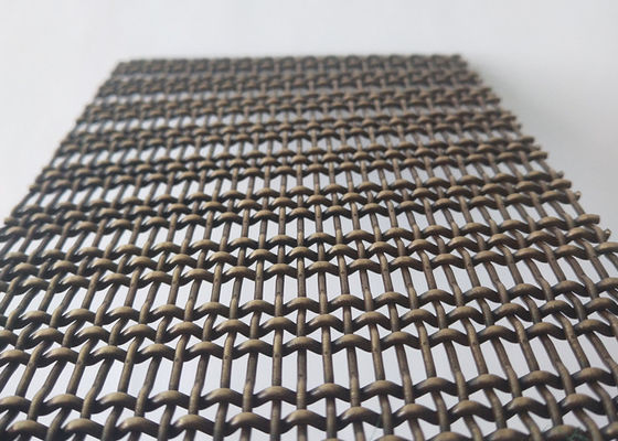 Gebronste Kleur 3.6mm Roestvrij staal Geplooide Draad Mesh Decorative Woven
