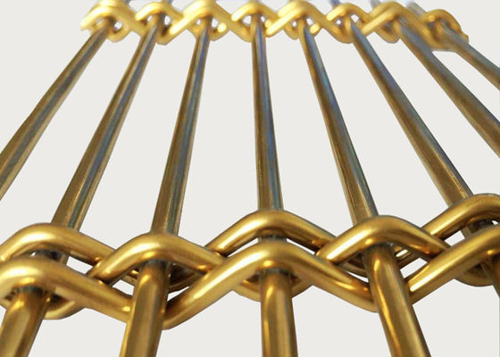 Het Decoratieve Geweven Mesh Golden Rigid Stainless For Traliewerk van PVD