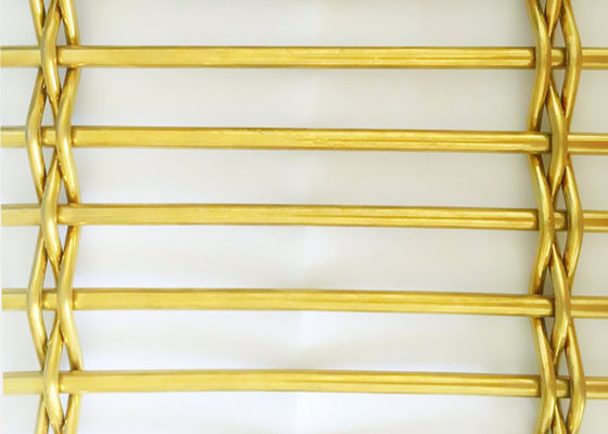 Het Decoratieve Geweven Mesh Golden Rigid Stainless For Traliewerk van PVD