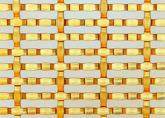 De gouden Ruimteverdelers van Roestvrij staal Architecturale Mesh Decorative Woven Wire For